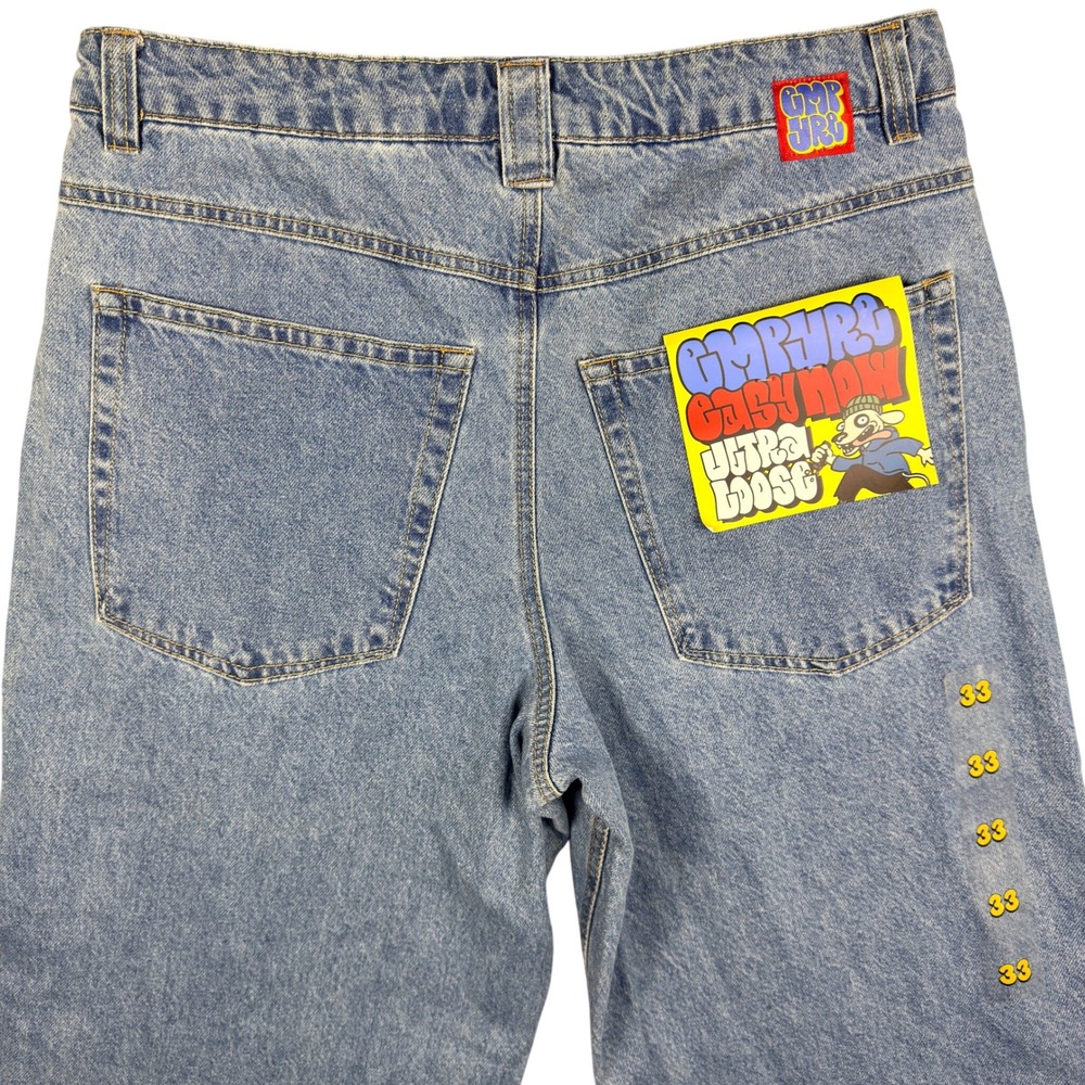 NWT Empyre SK8 Ultra Loose Blake Jeans Men 33 Medium Blue Baggy Skater Denim